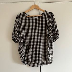 Gingham Oak + Fort Square Neck Blouse